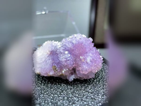 Purple Gypsum Flower Cluster, Two Tone Fluorescent Mineral Specimen — alternate view