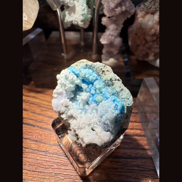 Blue and White Gibbsite with Gypsum Pocket Guizhou 2.5 cm — alternate view