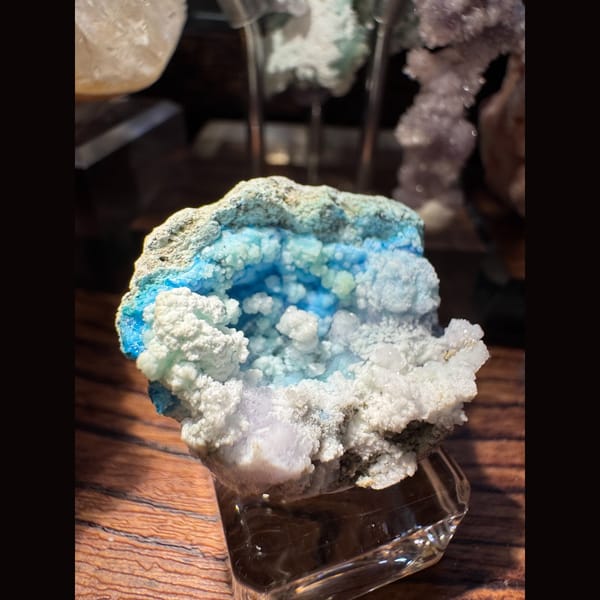 Blue and White Gibbsite with Gypsum Pocket Guizhou 2.5 cm — alternate view