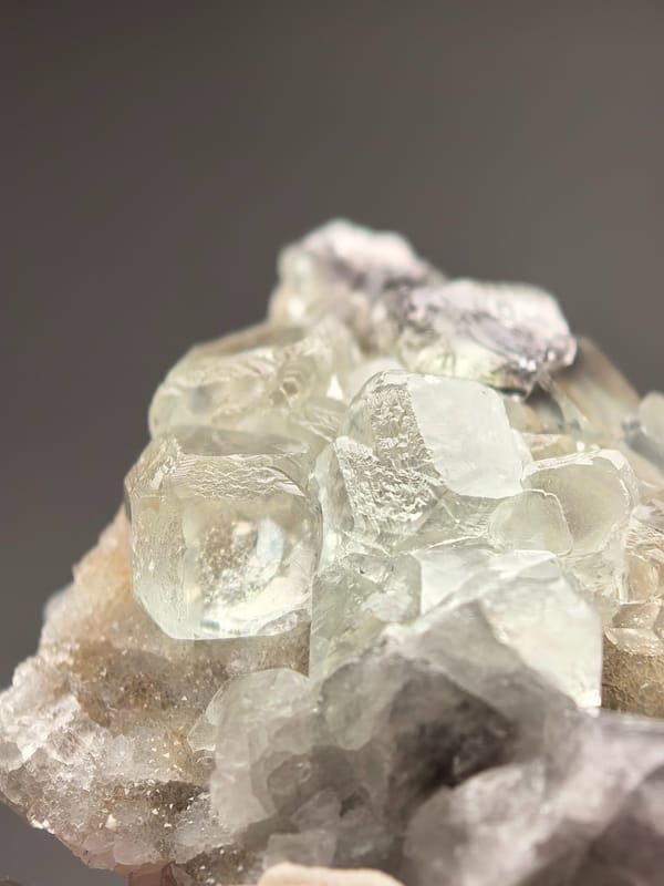 Glassy Green Fluorite on Quartz — Fujian — individual mineral specimen view 2