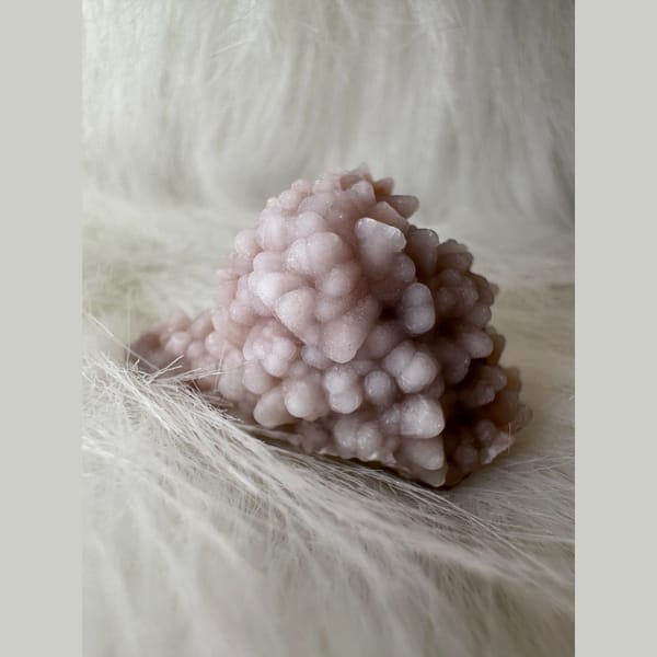 Hydromagnesite over Dogtooth Calcite Yunnan 3.2 cm — complete view