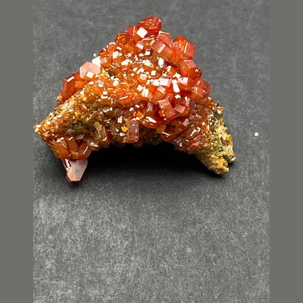 Orange-red vanadinite from Morocco — detail view