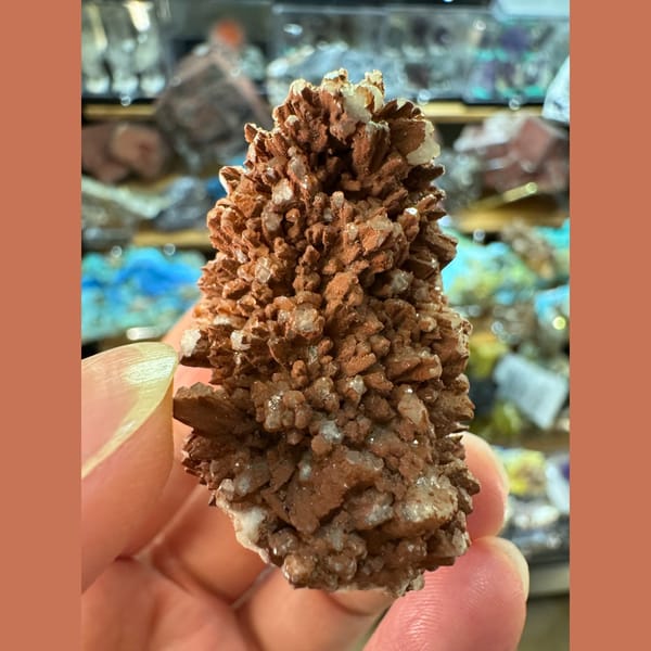 Red-Brown Quartz with Calcite Inner Mongolia 4.8 cm — complete view