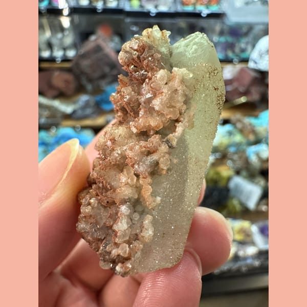 Red-Brown Quartz with Calcite Inner Mongolia 4.8 cm — alternate view