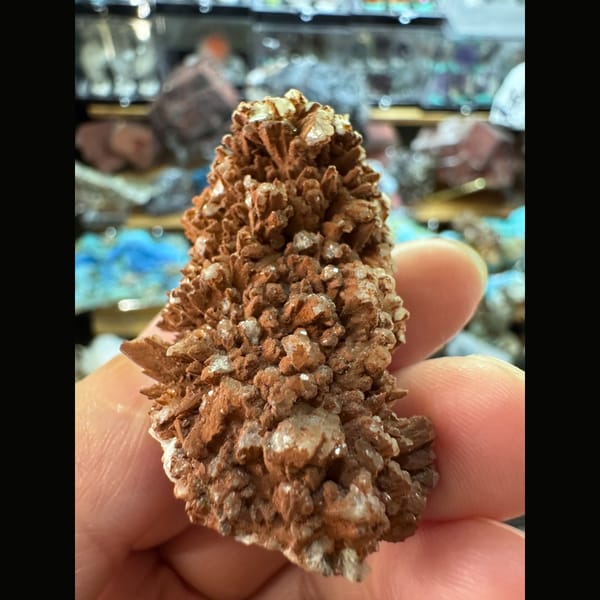 Red-Brown Quartz with Calcite Inner Mongolia 4.8 cm — detail view