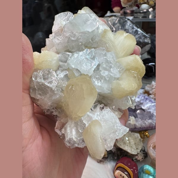 Apophyllite with Zeolite India 9.5 cm — alternate view