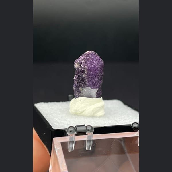 Purple fluorite with quartz from Inner Mongolia — alternate view