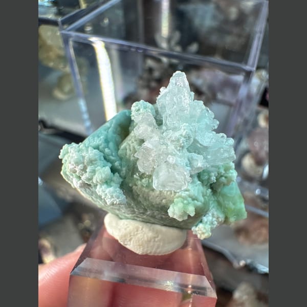Blue-Green Garden Gypsum with White Flowers 3.5 cm — detail view