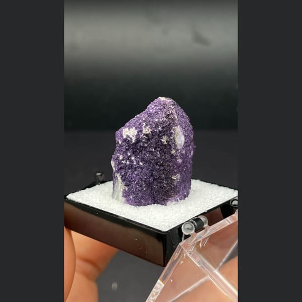 Larger purple fluorite with quartz from Inner Mongolia — detail view