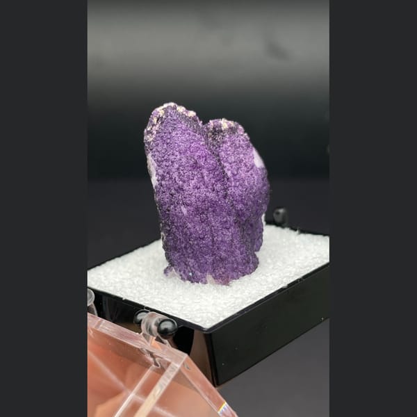 Larger purple fluorite with quartz from Inner Mongolia — detail view