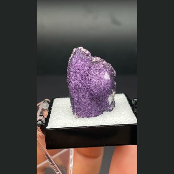 Larger purple fluorite with quartz from Inner Mongolia — detail view