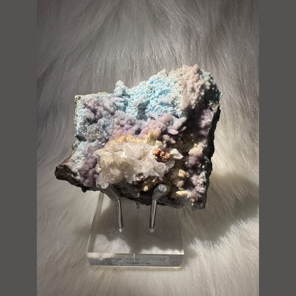Large Blue-Purple Gibbsite with Gypsum 10.0 cm — alternate view
