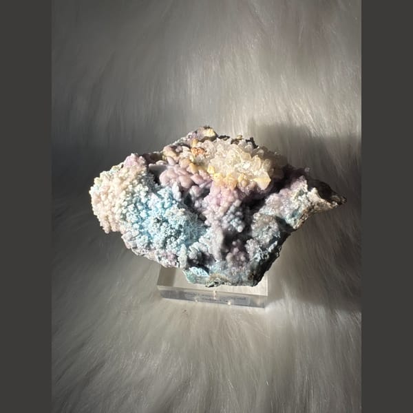 Large Blue-Purple Gibbsite with Gypsum 10.0 cm — detail view