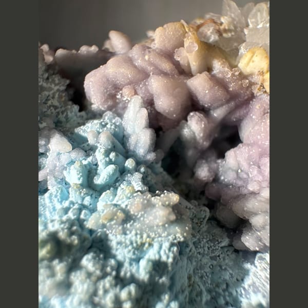 Large Blue-Purple Gibbsite with Gypsum 10.0 cm — detail view