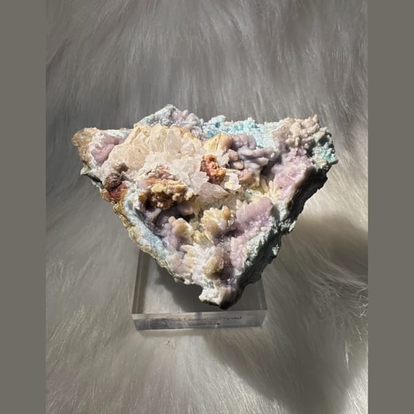Large Blue-Purple Gibbsite with Gypsum 10.0 cm — detail view