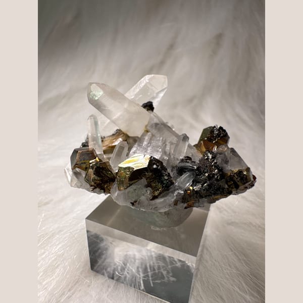 Quartz with Pyrite Cluster 4.5 cm — alternate view