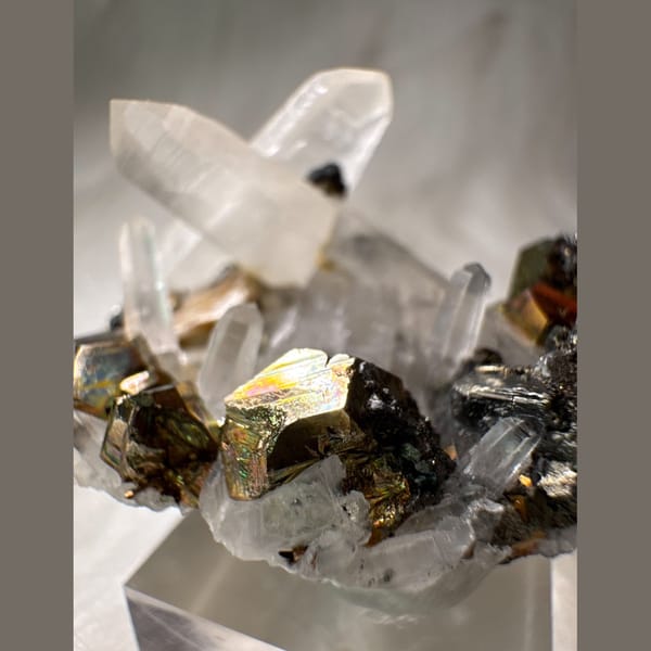 Quartz with Pyrite Cluster 4.5 cm — alternate view