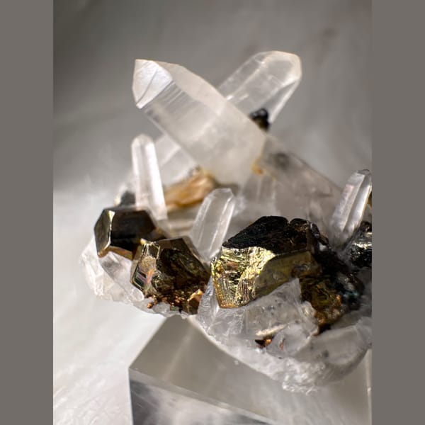 Quartz with Pyrite Cluster 4.5 cm — detail view