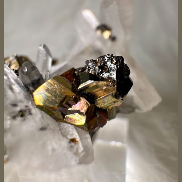 Quartz with Pyrite Cluster 4.5 cm — detail view