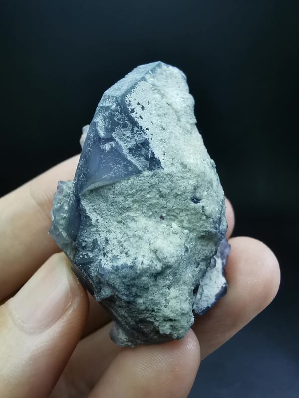 Complete etched reverse and underside of the fluorite cluster