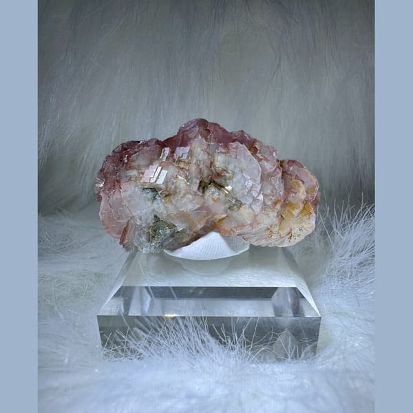 Pink and White Calcite on Natural Base Inner Mongolia 6.0 cm — complete view
