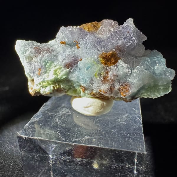Blue-White Fluorite with Quartz 3.0 cm — complete view