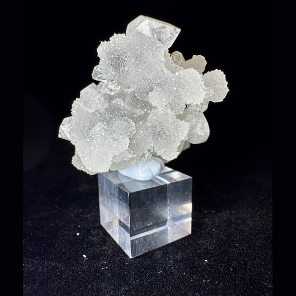 White Apophyllite Cluster India 4.3 cm — complete view