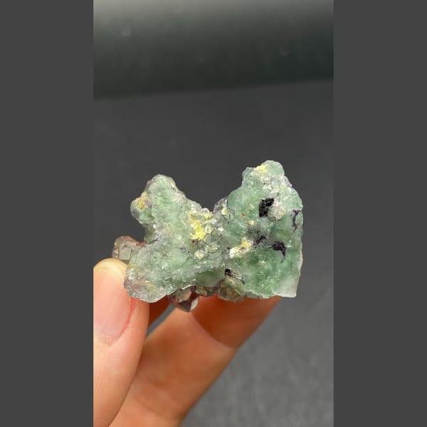 Fluorite with mica from Namibia — detail view