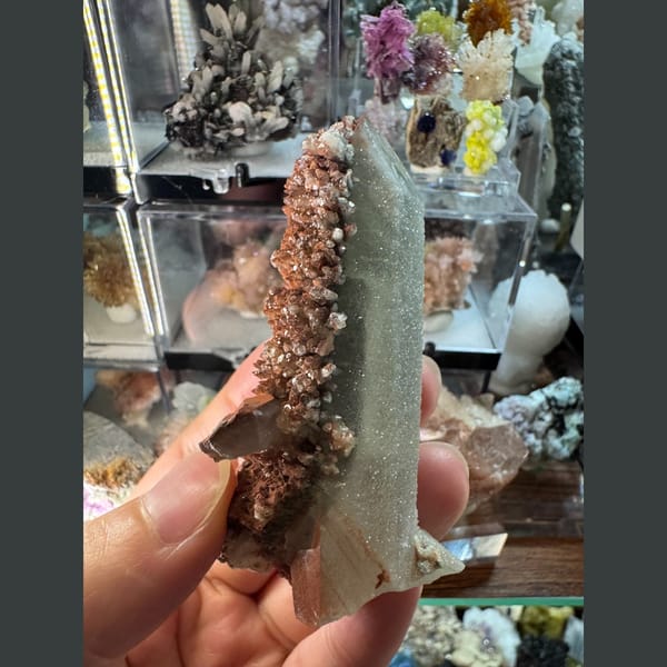 Quartz with Red Calcite Inner Mongolia 8.0 cm — alternate view
