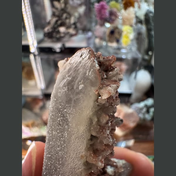 Quartz with Red Calcite Inner Mongolia 8.0 cm — detail view