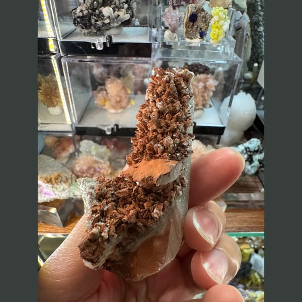 Quartz with Red Calcite Inner Mongolia 8.0 cm — detail view