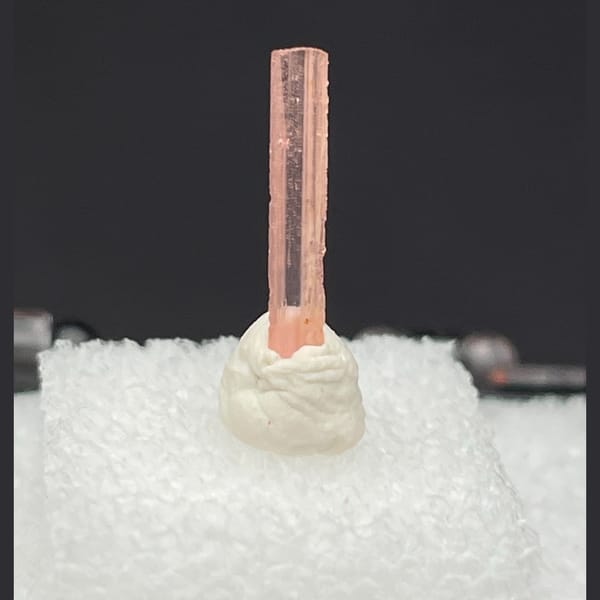 Tiny pink vayrynenite from Pakistan — alternate view