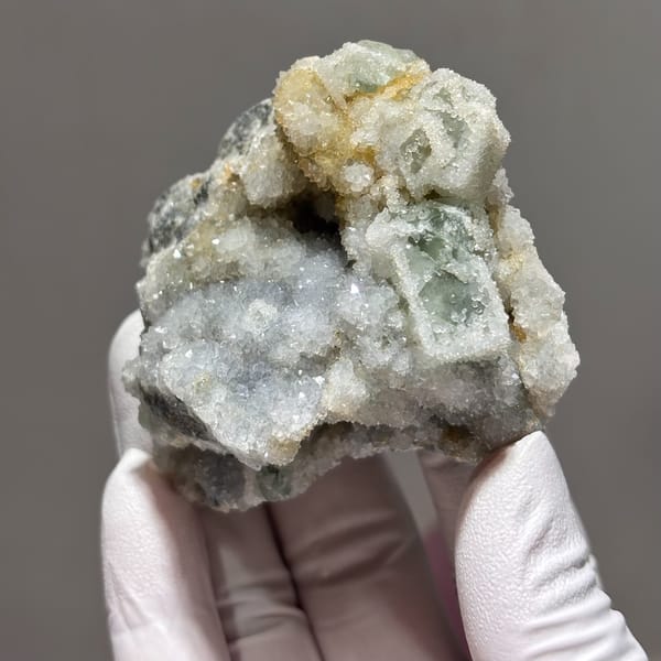 Sugar Fluorite with Quartz Fujian 6.8 cm — alternate view