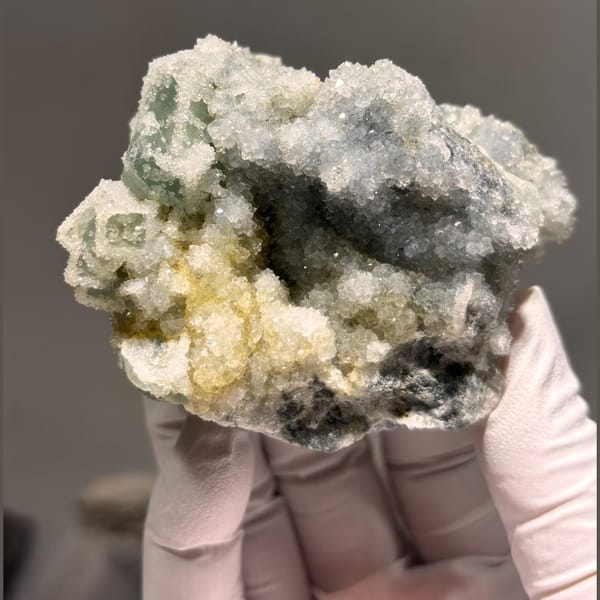 Sugar Fluorite with Quartz Fujian 6.8 cm — alternate view