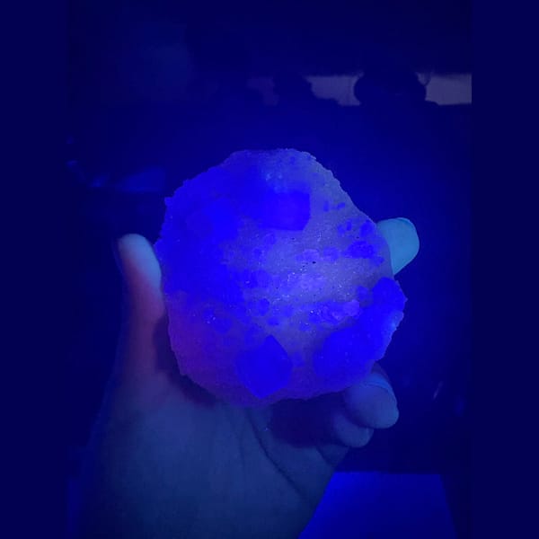 White quartz with fluorite — alternate view