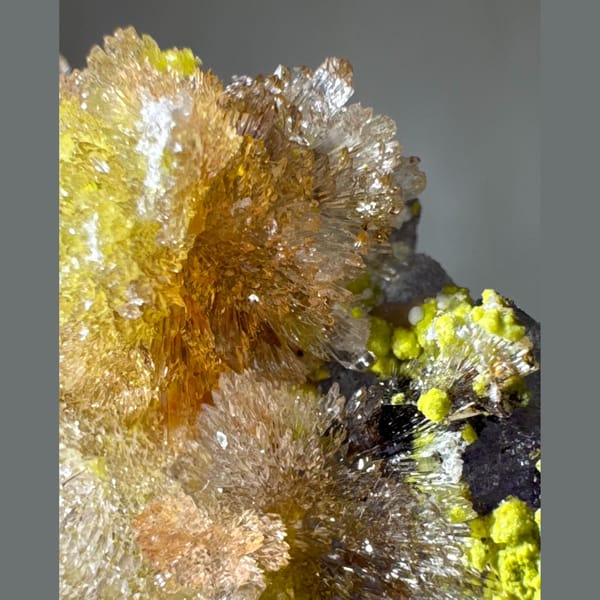 Creedite with Carlhintzeite and Fluorite 2.5 cm — detail view