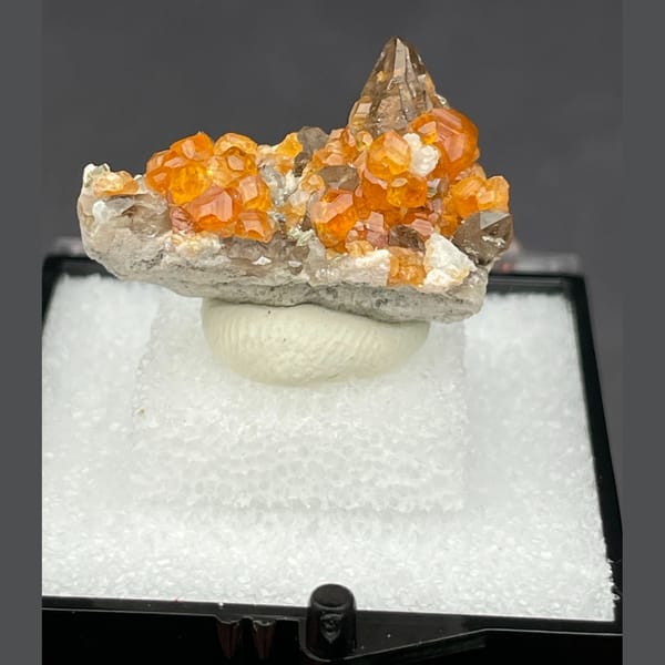 Garnet with smoky quartz from Fujian — complete view