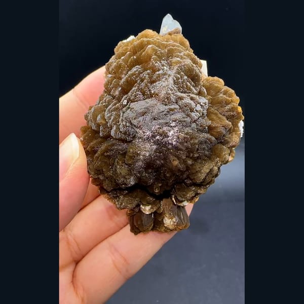 Pale pink stilbite from Yunxiao — complete view