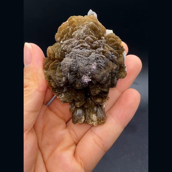 Pale pink stilbite from Yunxiao — detail view