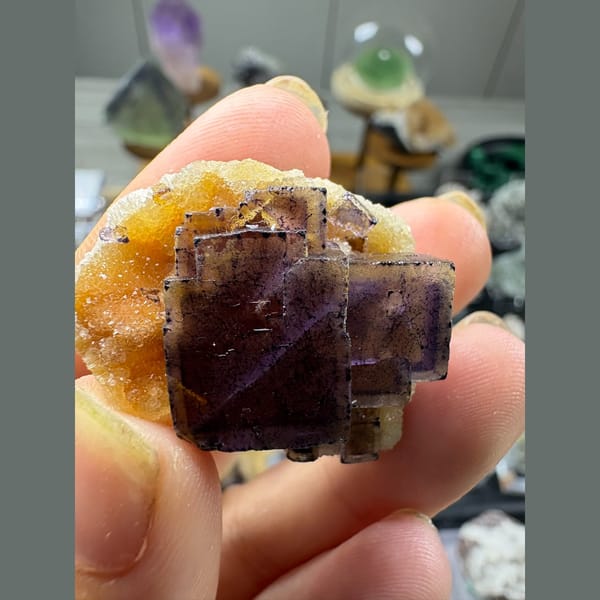 Purple cubic fluorite from Guizhou — alternate view