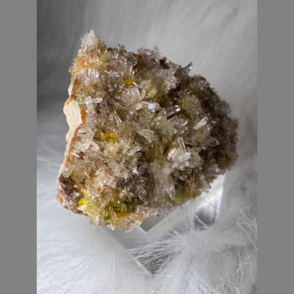 Clear-Yellow Creedite with Carlhintzeite 3.5 cm — alternate view