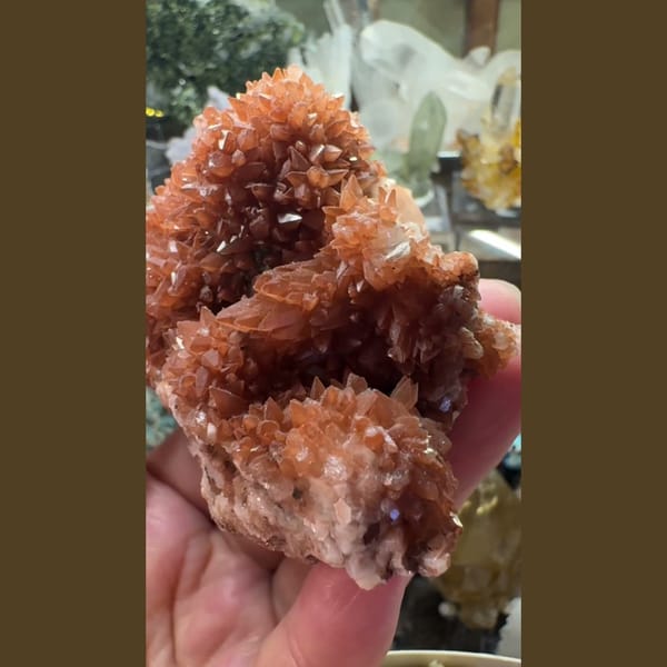 Orange Calcite Crystal Cluster Hubei 8.5 cm — alternate view