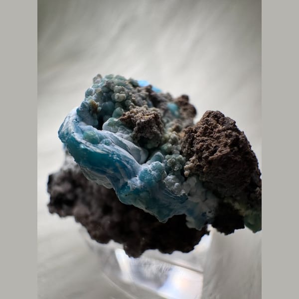 Blue Gibbsite with White Waves Guizhou 3.2 cm — alternate view