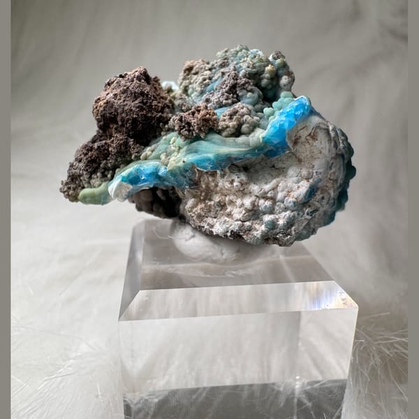 Blue Gibbsite with White Waves Guizhou 3.2 cm — alternate view