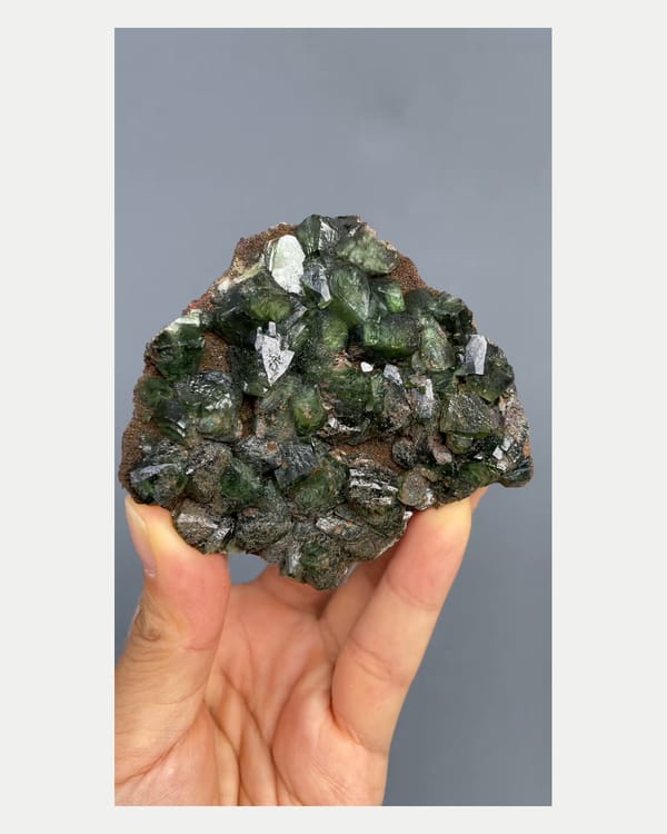 Green Ludlamite Crystal Cluster