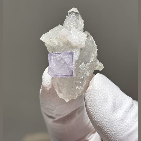 Fluorite with Quartz, Calcite and Apophyllite Yaogangxian 3.6 cm — alternate view