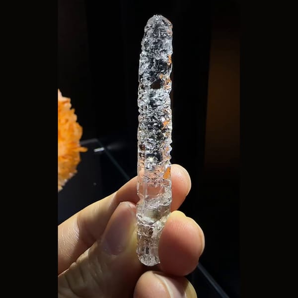 Etched quartz twin from Pakistan — alternate view