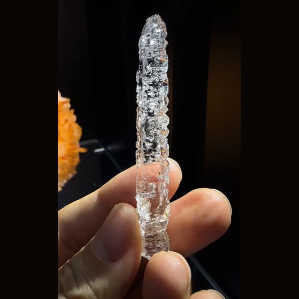 Etched quartz twin from Pakistan — alternate view