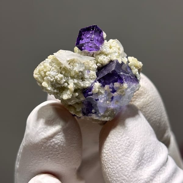 Fluorite with Calcite and Mica Yaogangxian 2.8 cm — complete view