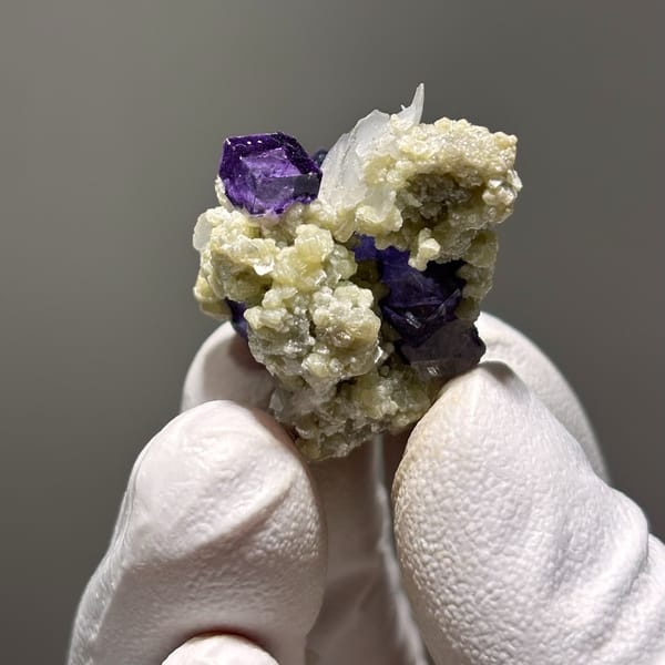Fluorite with Calcite and Mica Yaogangxian 2.8 cm — alternate view